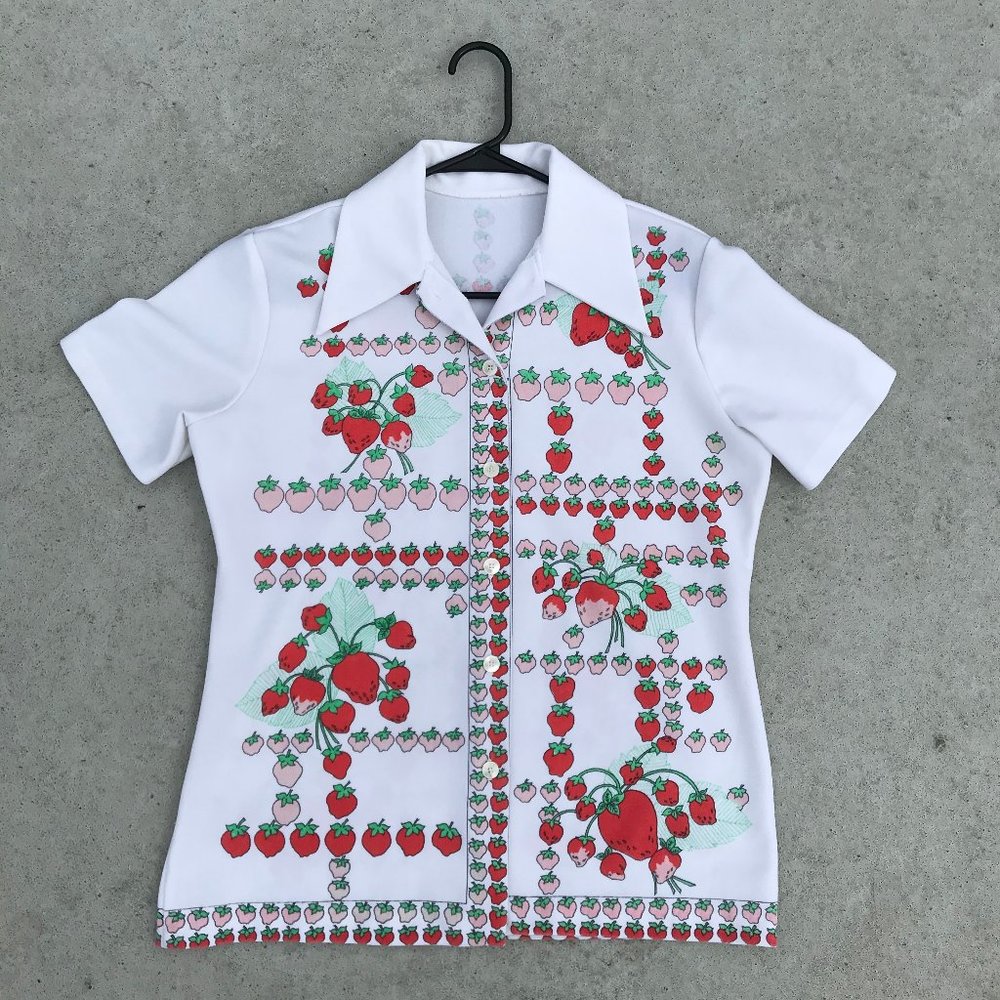 Fun Strawberry button up shirt